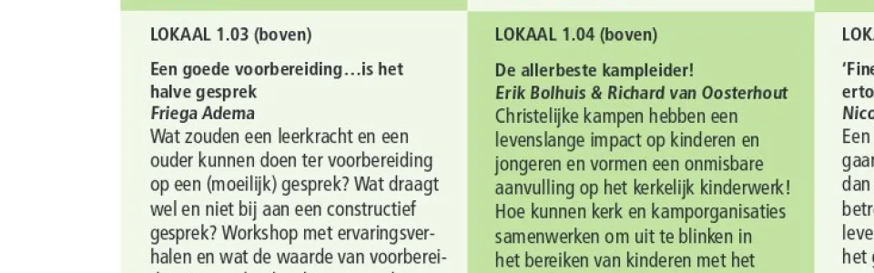 Overzicht met tekstblokken van de conferentie Rondom het Kind