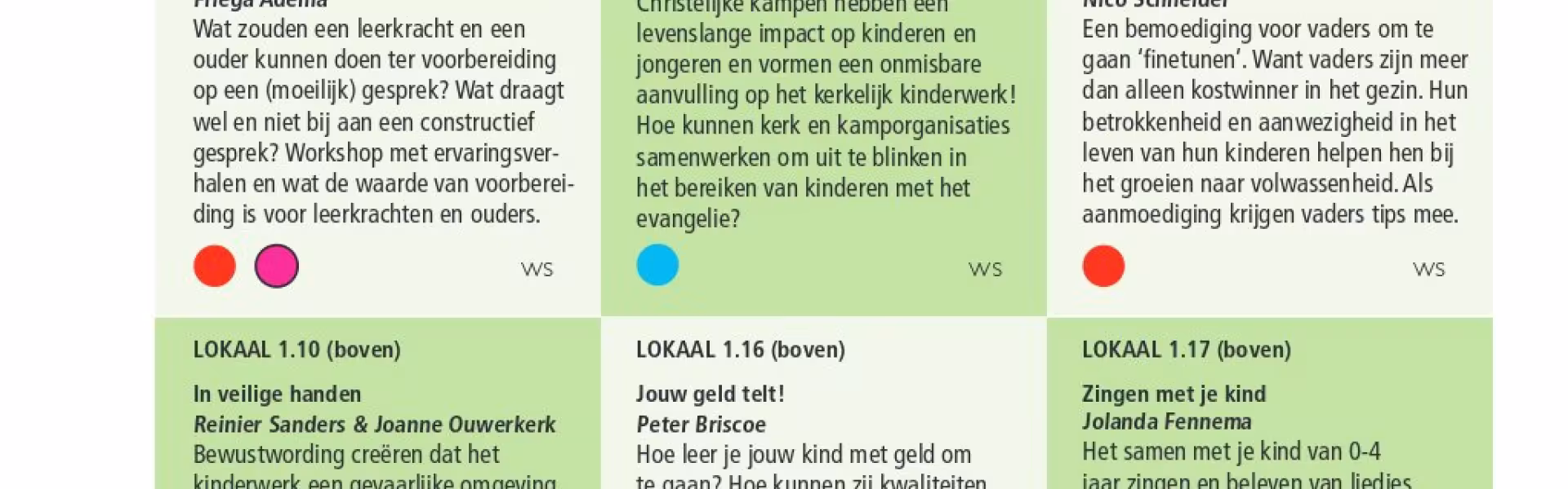 Overzicht met tekstblokken van de conferentie Rondom het Kind