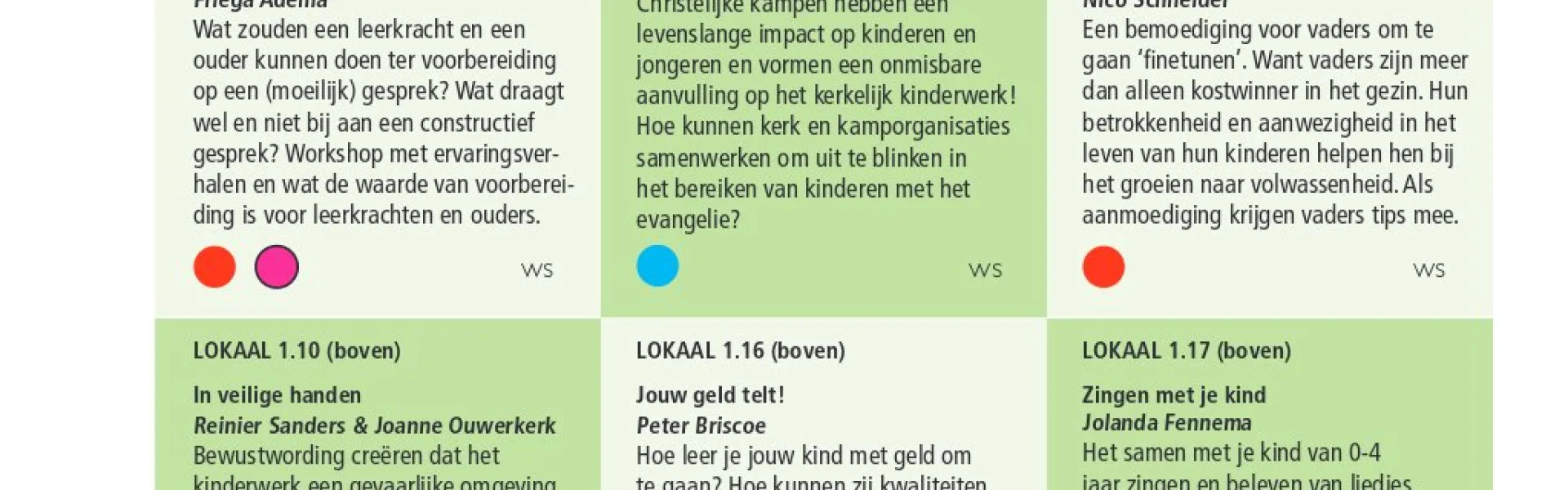 Overzicht met tekstblokken van de conferentie Rondom het Kind